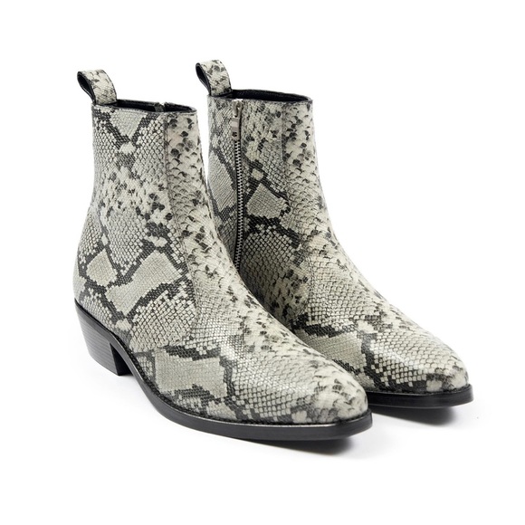 Worn 3 times - Grey Snakeskin - Straight to Hell brand - Men’s Size 12 - Picture 7 of 10